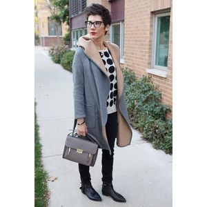Zara hooded wool coat